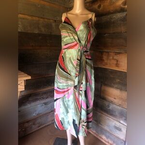 Jason Wu size 6 Linenblend Tropical sleeveless V Neck